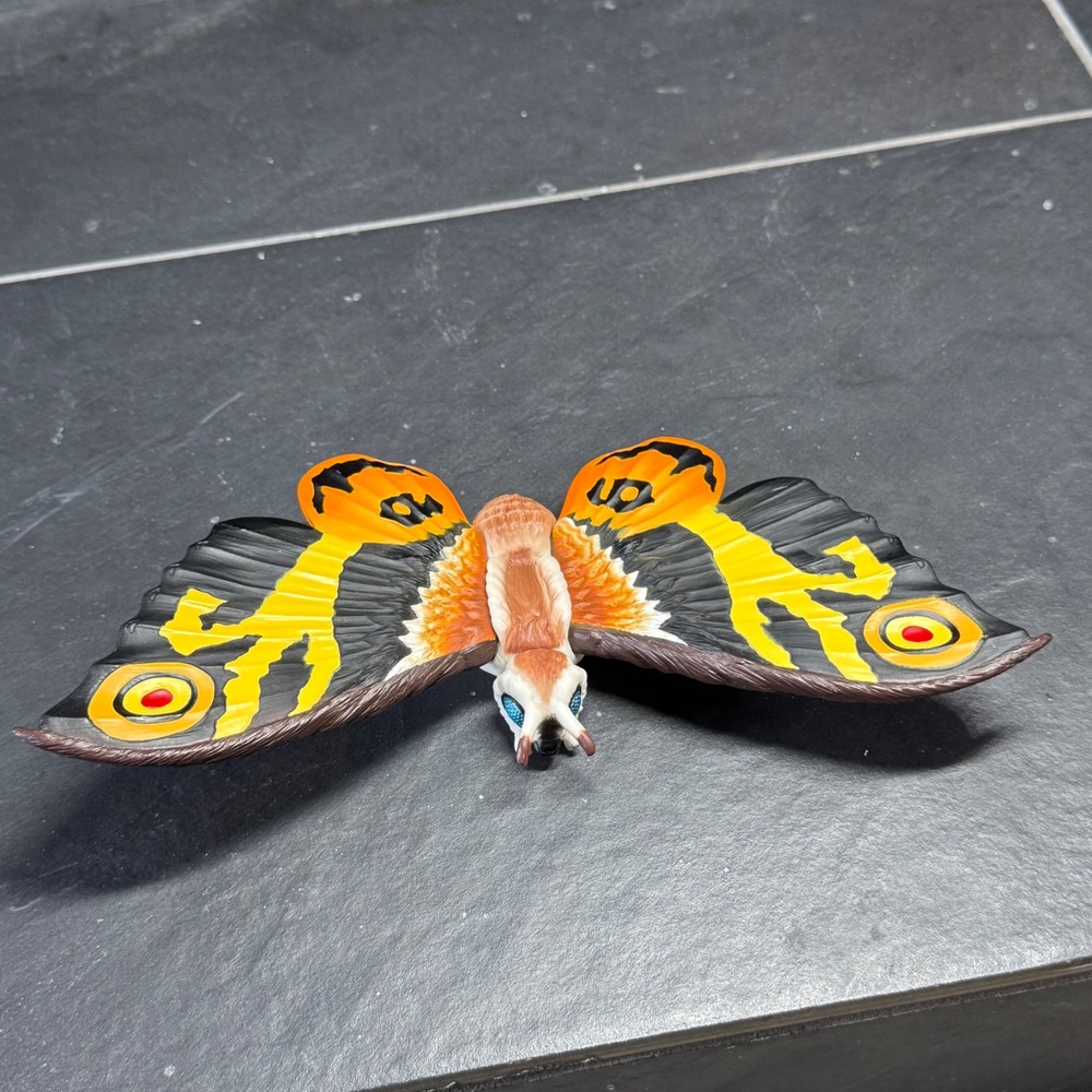Bandai 2005 Mothra Godzilla Toho Action Figure Vinyl Kaiju Toy Orange Black 9.5"